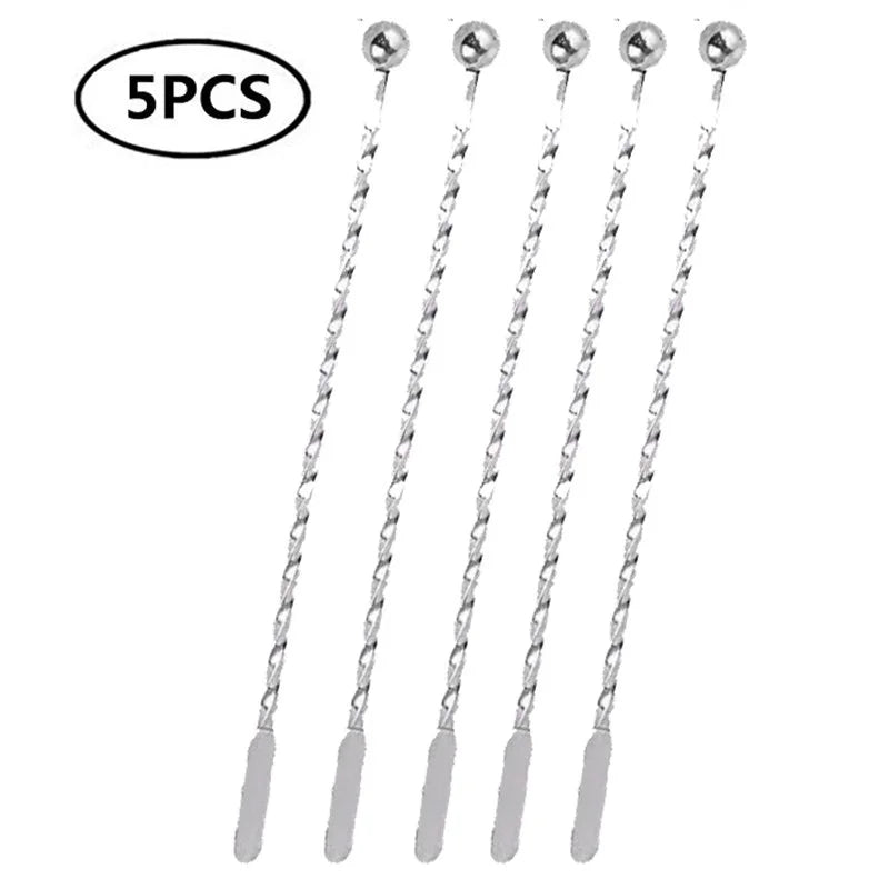 Acciaio inossidabile Cocktail Drink Mixer Bar Agitazione Bastoncini di miscelazione Puddler Muddler Mestolo Agitatore Swizzle Sticks Accessori bar