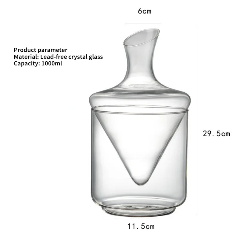 Funny Art 1000ml con secchiello per il ghiaccio Decanter senza piombo Crystal Glass whisky Vodka Brandy Bottle Bar Festival Hip Flask Wine Set