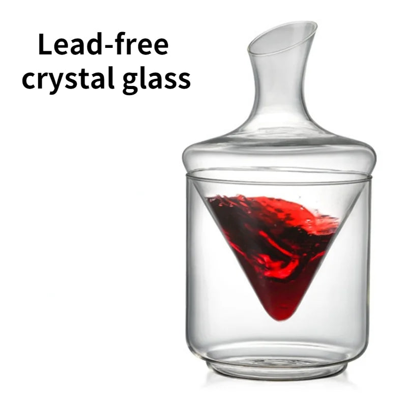 Funny Art 1000ml con secchiello per il ghiaccio Decanter senza piombo Crystal Glass whisky Vodka Brandy Bottle Bar Festival Hip Flask Wine Set