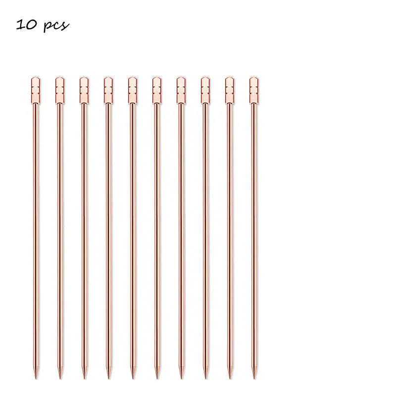 10 pezzi 304 scelte per alimenti in acciaio inossidabile bastoncini da Cocktail riutilizzabili scelte per bevande riutilizzabili scelte per Martini stuzzicadenti scelte per frutta