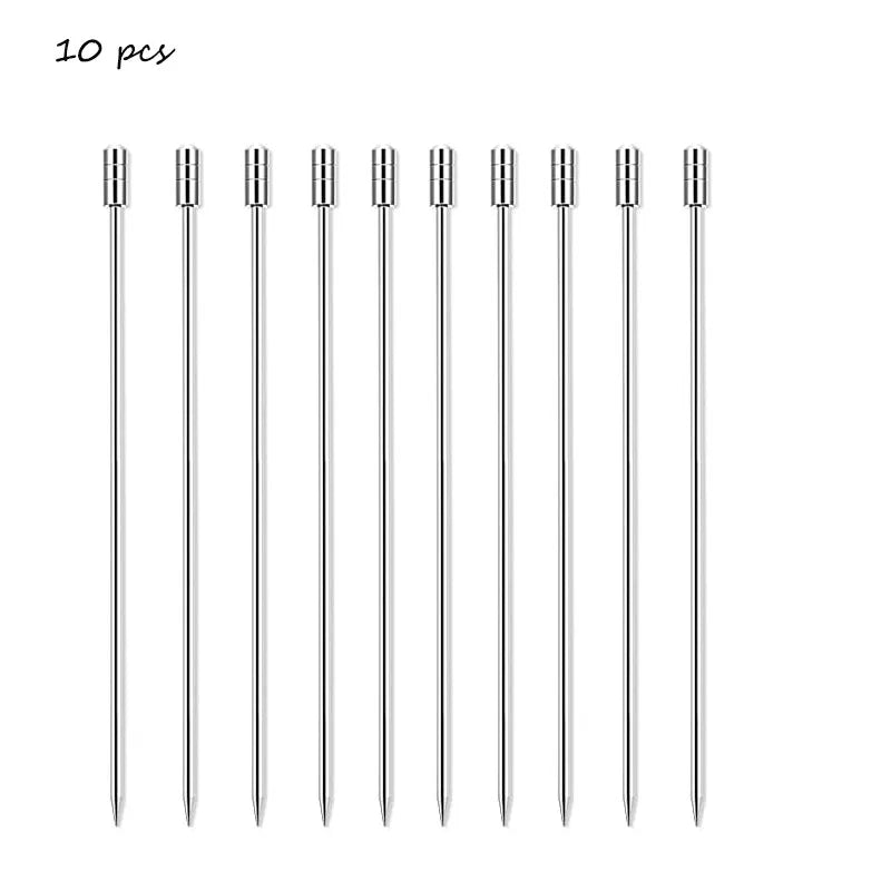 10 pezzi 304 scelte per alimenti in acciaio inossidabile bastoncini da Cocktail riutilizzabili scelte per bevande riutilizzabili scelte per Martini stuzzicadenti scelte per frutta