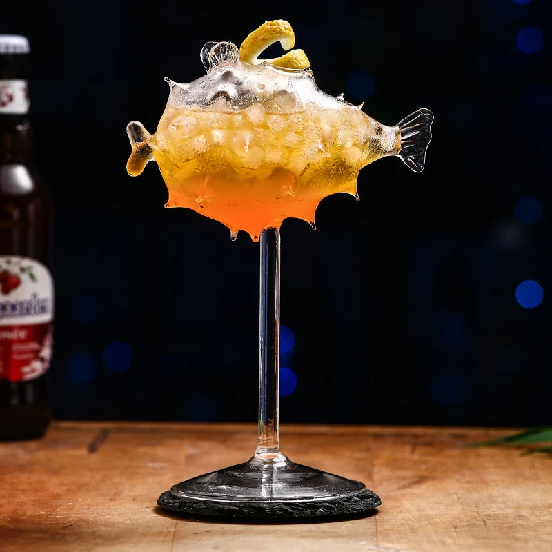 Bicchiere da cocktail creativo - Bicchiere da cocktail design Porcupine Fish/Cigno/Rosa/Octopus/Uccello, novità tazza per bevande per KTV Bar Night Party