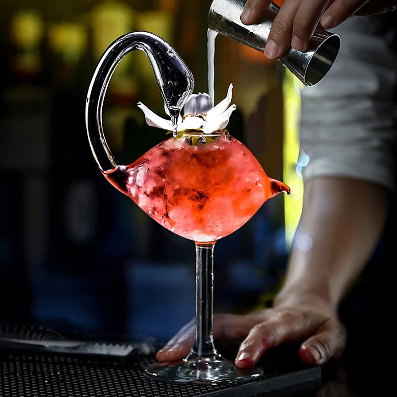 Bicchiere da cocktail creativo - Bicchiere da cocktail design Porcupine Fish/Cigno/Rosa/Octopus/Uccello, novità tazza per bevande per KTV Bar Night Party
