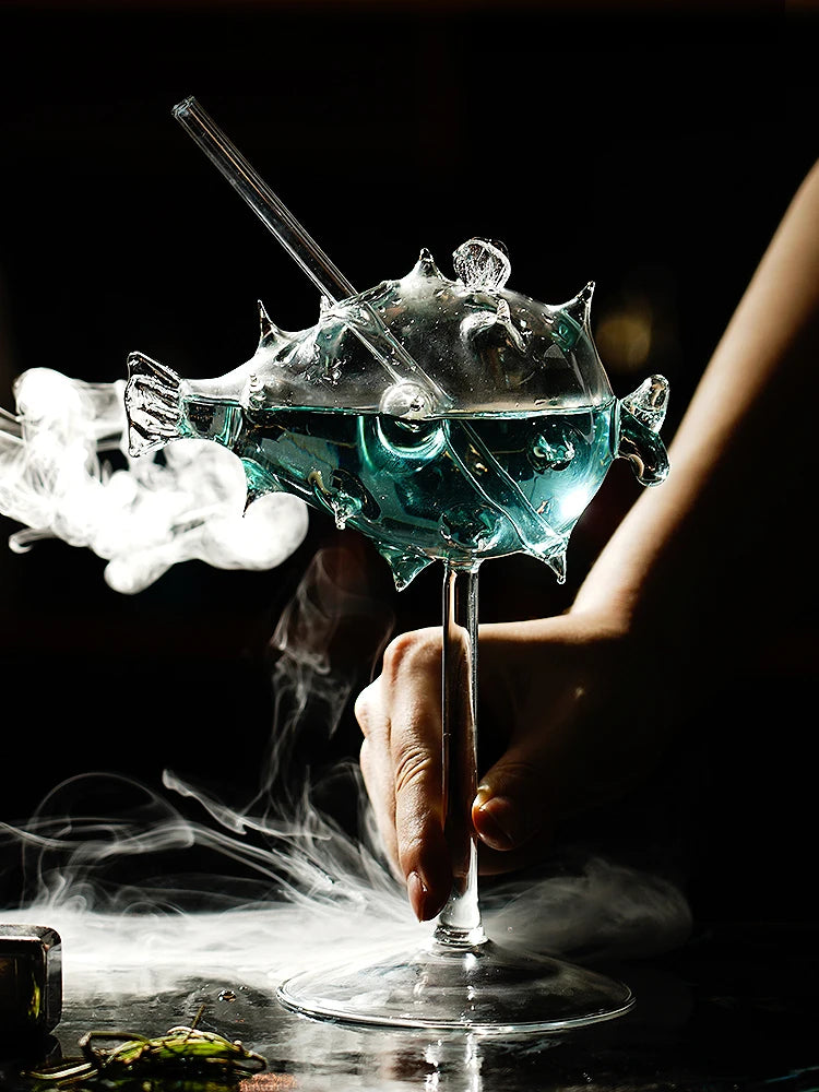 Bicchiere da cocktail creativo - Bicchiere da cocktail design Porcupine Fish/Cigno/Rosa/Octopus/Uccello, novità tazza per bevande per KTV Bar Night Party