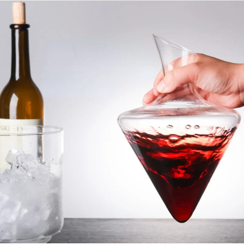 Funny Art 1000ml con secchiello per il ghiaccio Decanter senza piombo Crystal Glass whisky Vodka Brandy Bottle Bar Festival Hip Flask Wine Set