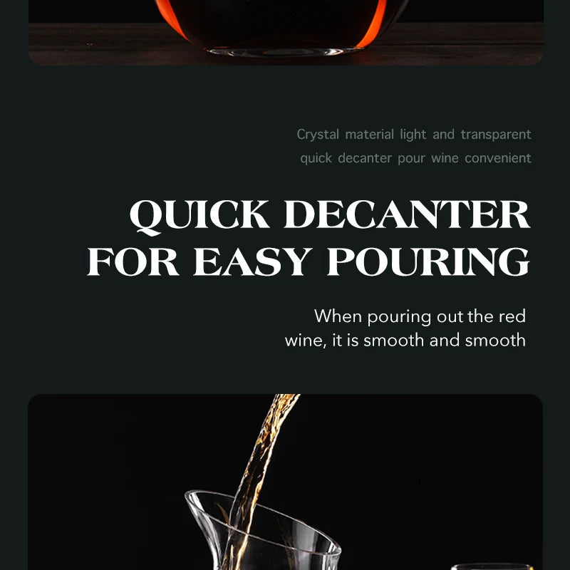Decanter per vino a cerchio cavo - Decanter con eleganza Decanter per vino rosso in vetro trasparente senza piombo Contenitore per succo Decanter per vino