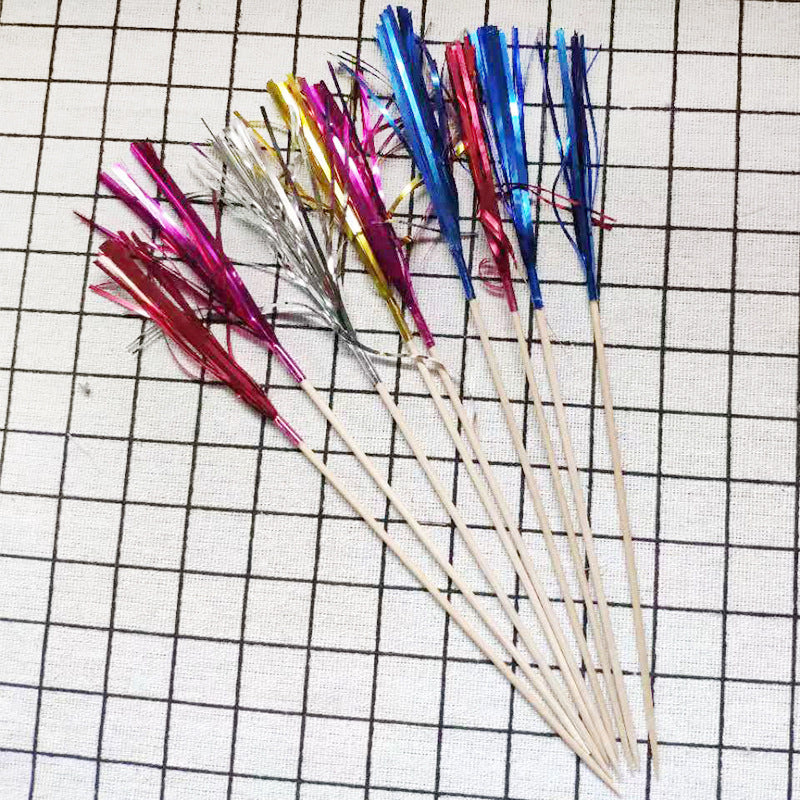 100 pezzi di frutta usa e getta bastoncini da Dessert stoviglie per feste Cocktail Picks fuochi d'artificio Cake Topper stuzzicadenti per decorazioni di nozze 23cm