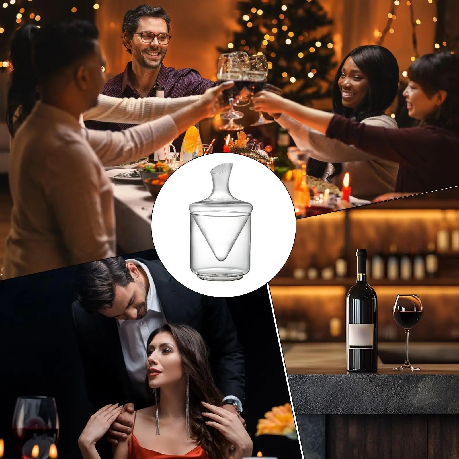 Decanter per whisky Decanter per liquori in vetro con secchiello per il ghiaccio Contenitore per decanter per vino con secchiello per il ghiaccio per ristoranti, hotel, club