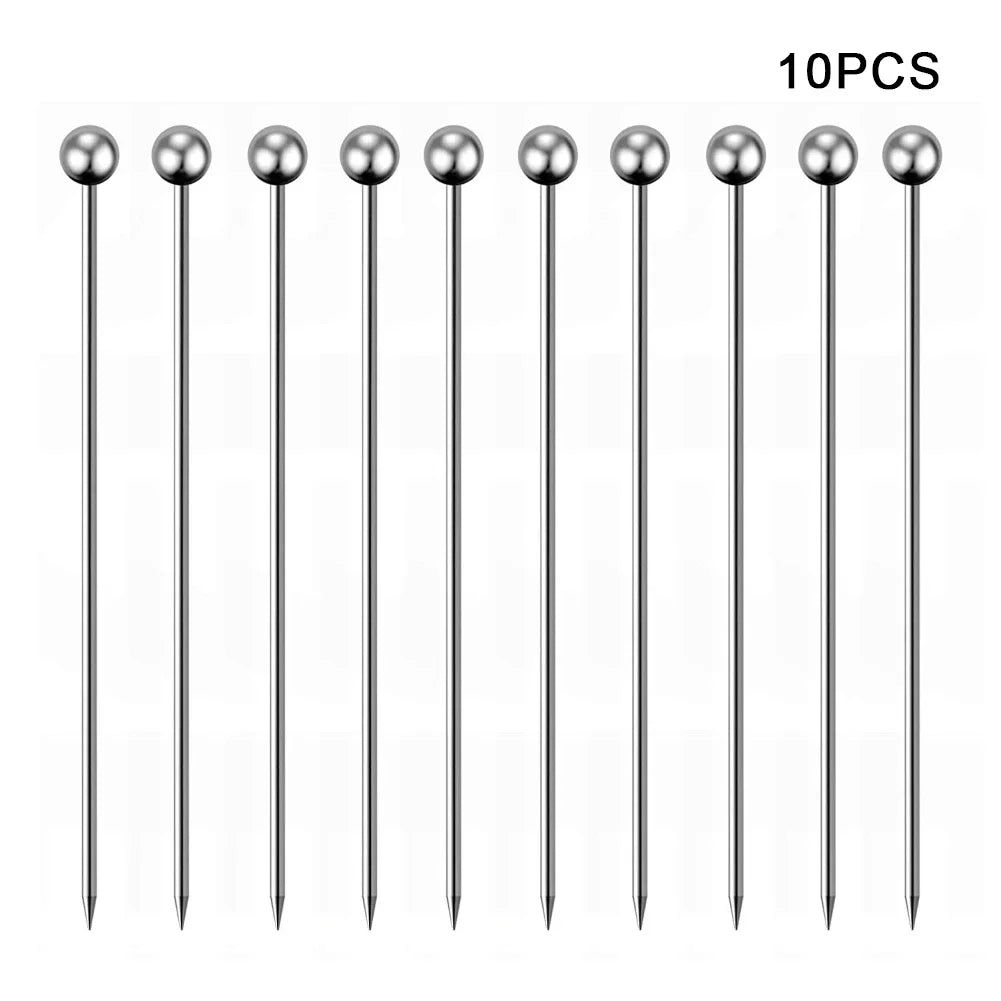 Plettri da cocktail Antipasto Spiedini in acciaio inossidabile per stuzzicadenti Bastoncini di frutta Stuzzicadenti in metallo Martini Stick Fancy Garnish Oliva