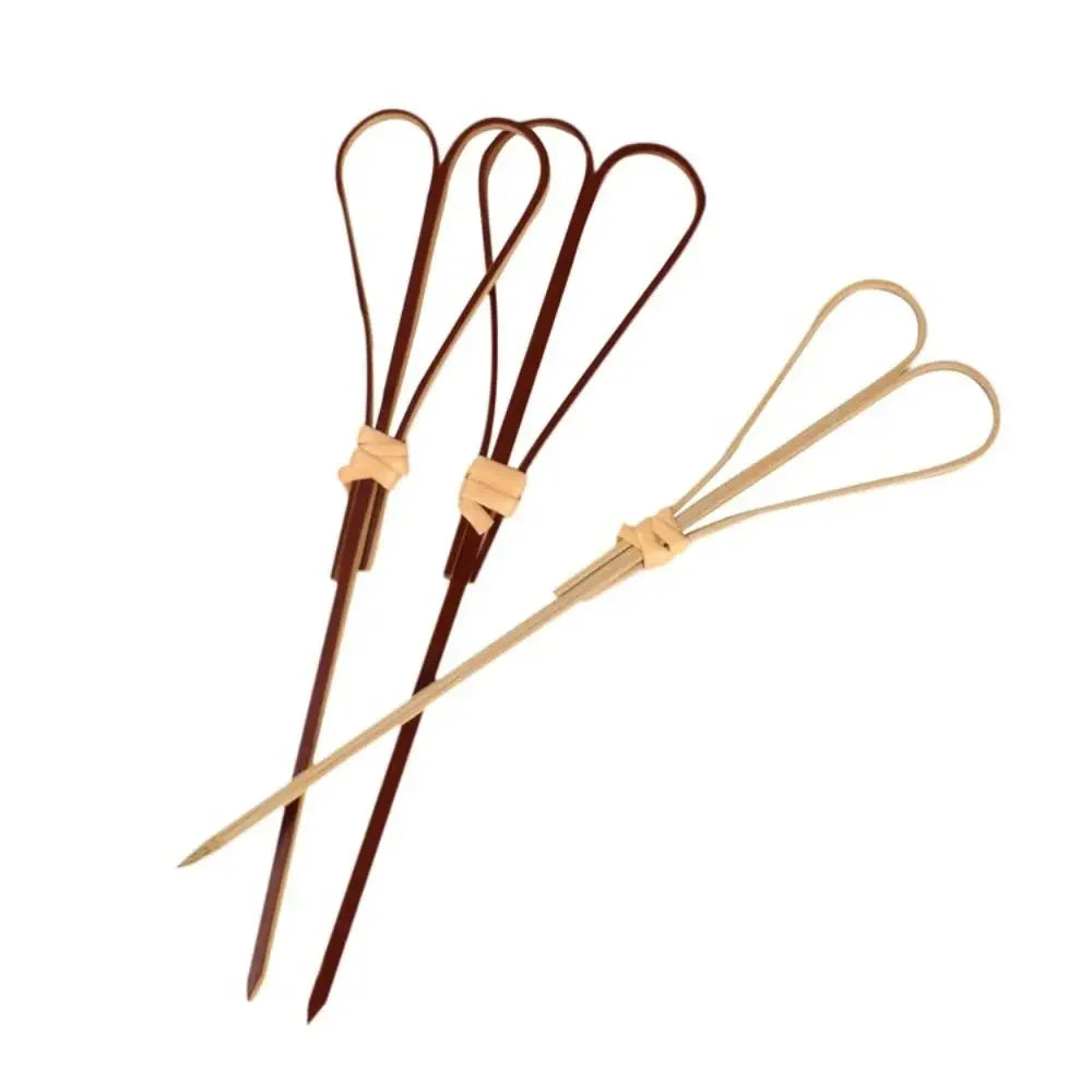 100 pezzi Barbeque Bar Tool Kitchen & Bar Cocktail Picks Bamboo Knot spiedini Fruit Forks Stick