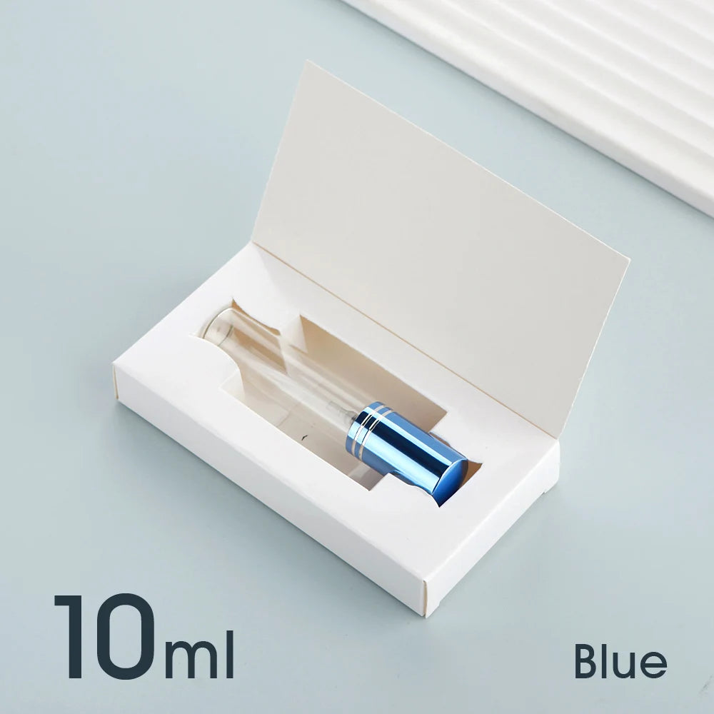 Flacone spray per profumo da 50 pezzi 5ml 10ml con confezione Flacone spray riutilizzabile per profumo sprinkler mini flaconi spray in alluminio