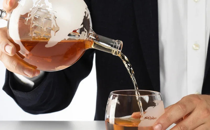 NANCIHUI Decanter a globo Bottiglia di vino in vetro di cristallo Set di bicchieri da vino Bicchieri da whisky Dispenser da bar Accessori da cucina Bicchieri