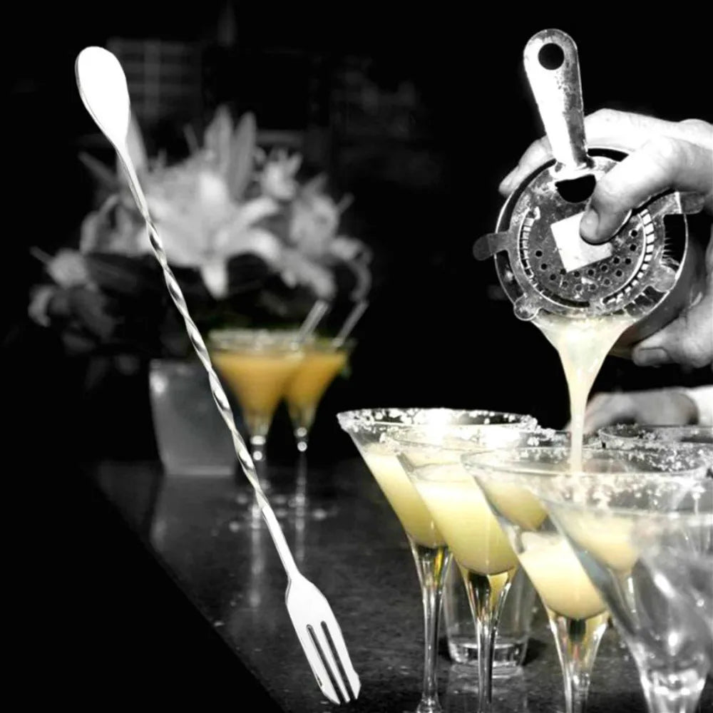 Vendita CALDA Cucchiaio da bar filettato in acciaio inossidabile Swizzle Stick Caffè Cocktail Mojito Cucchiaini da vino Articoli da bar Strumenti da bar Accessori