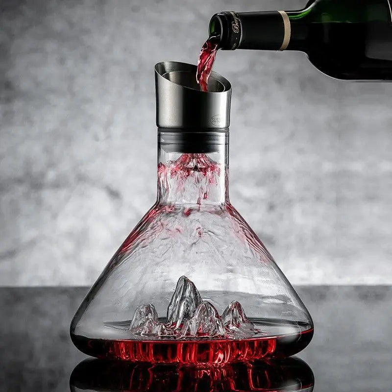 1500ML Iceberg Whisky Decanter per vino Fatto a mano in cristallo senza piombo Versatore per vino Caraffa Dispenser per vino addensato Accessori per bar