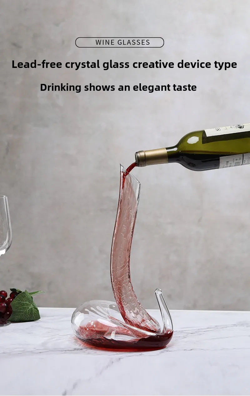 Decanter in vetro a forma di serpente soffiato artificiale Separatore di vino Articoli da bar Dispenser di vino per uso domestico Set di vino decanter per anziani da 1000 ml