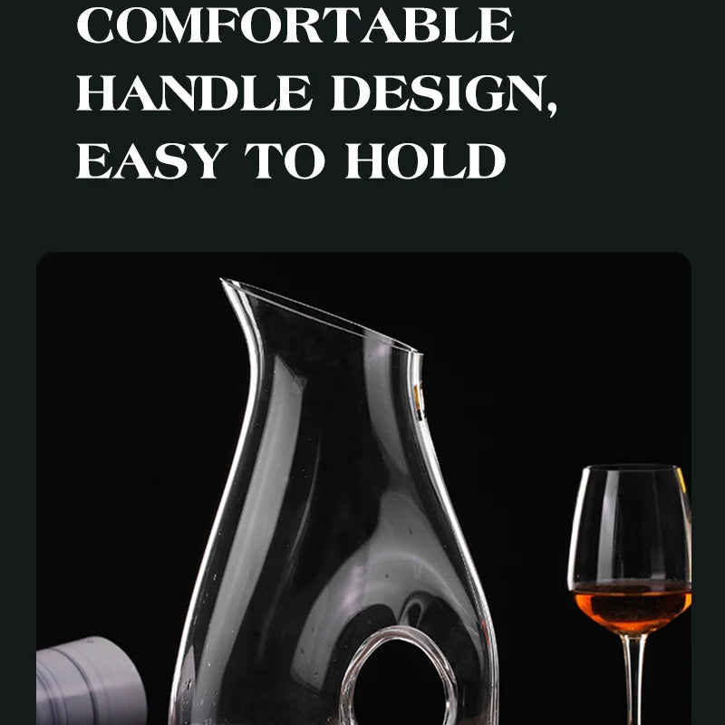 Decanter per vino a cerchio cavo - Decanter con eleganza Decanter per vino rosso in vetro trasparente senza piombo Contenitore per succo Decanter per vino
