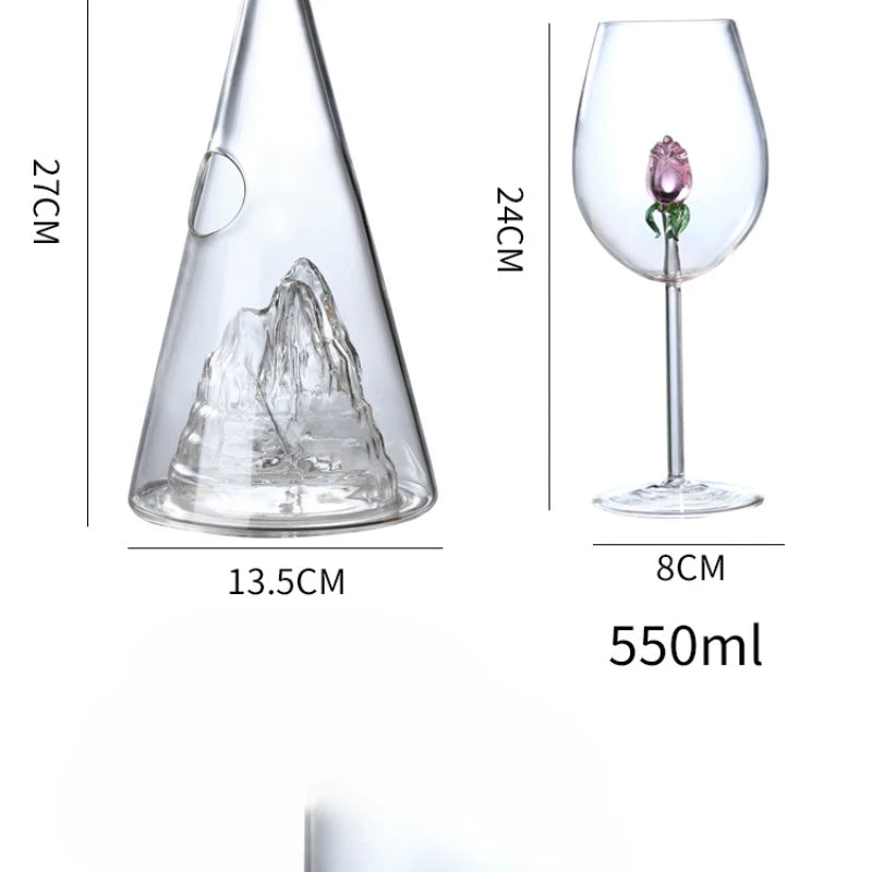 Decanter rapido per vino rosso Divisore per vino in vetro piramidale personalizzato di piccola capacità