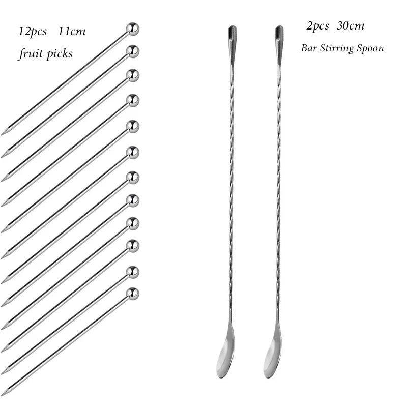 Acciaio inossidabile Cocktail Drink Mixer Bar Agitazione Bastoncini di miscelazione Puddler Muddler Mestolo Agitatore Swizzle Sticks Accessori bar