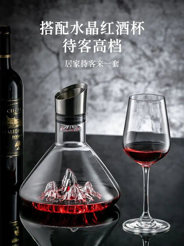 1500ML Iceberg Whisky Decanter per vino Fatto a mano in cristallo senza piombo Versatore per vino Caraffa Dispenser per vino addensato Accessori per bar