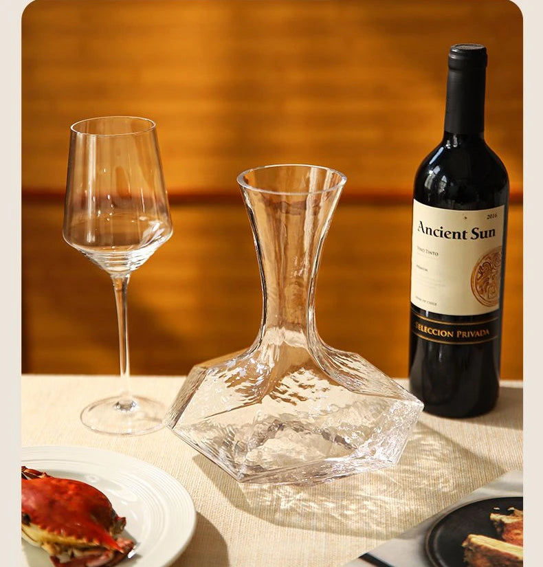 Dispositivo di riflessione a forma geometrica per uso domestico vaso di vino rosso in stile europeo di lusso Decanter in vetro senza piombo