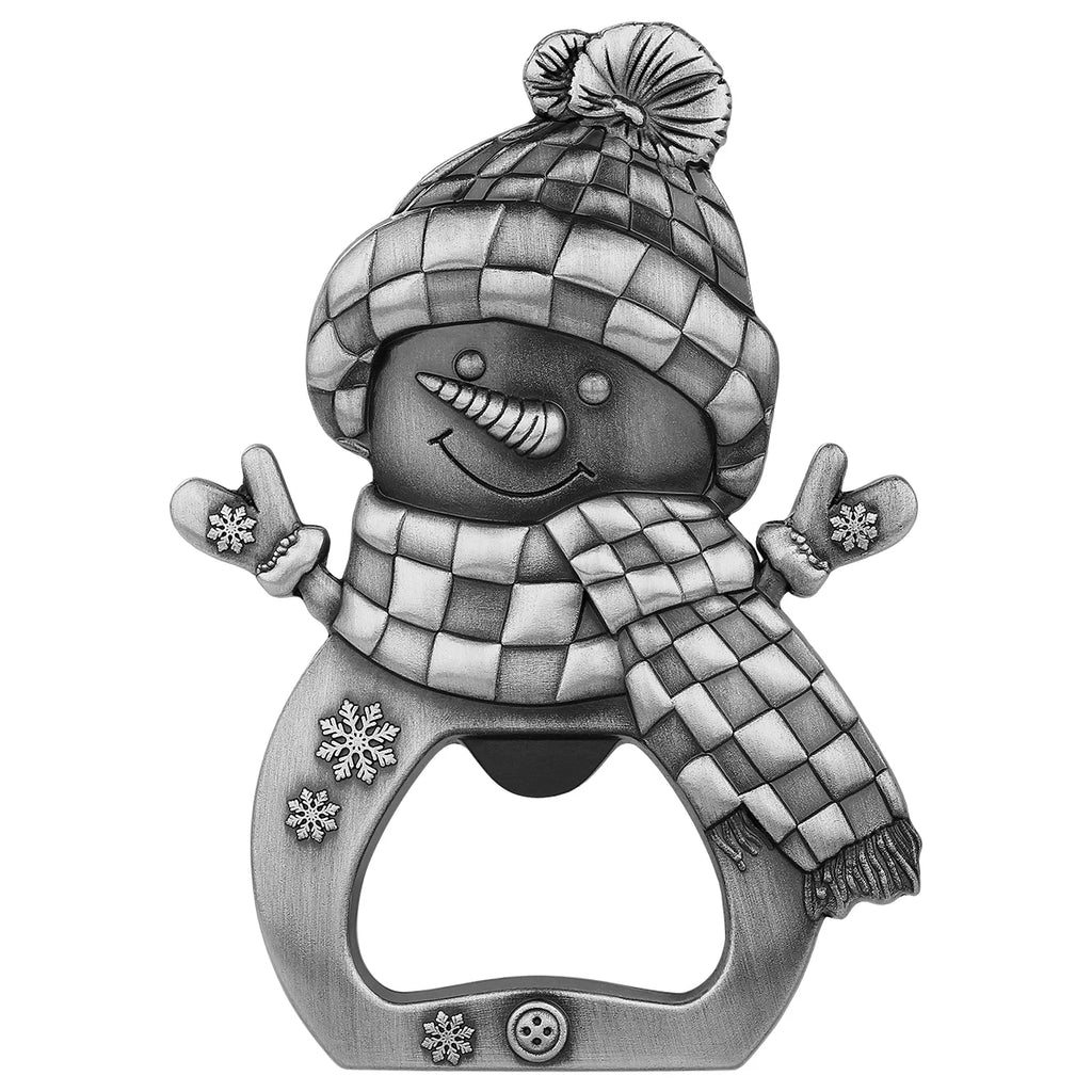Apribottiglie da birra in metallo a forma di pupazzo di neve adorabile. Piccolo regalo di Natale creativo, cucina, bar, decorazione per feste, apribottiglie