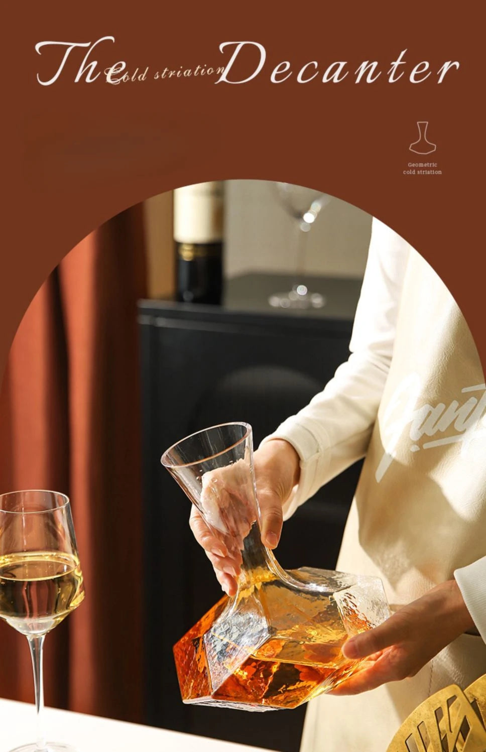 Dispositivo di riflessione a forma geometrica per uso domestico vaso di vino rosso in stile europeo di lusso Decanter in vetro senza piombo