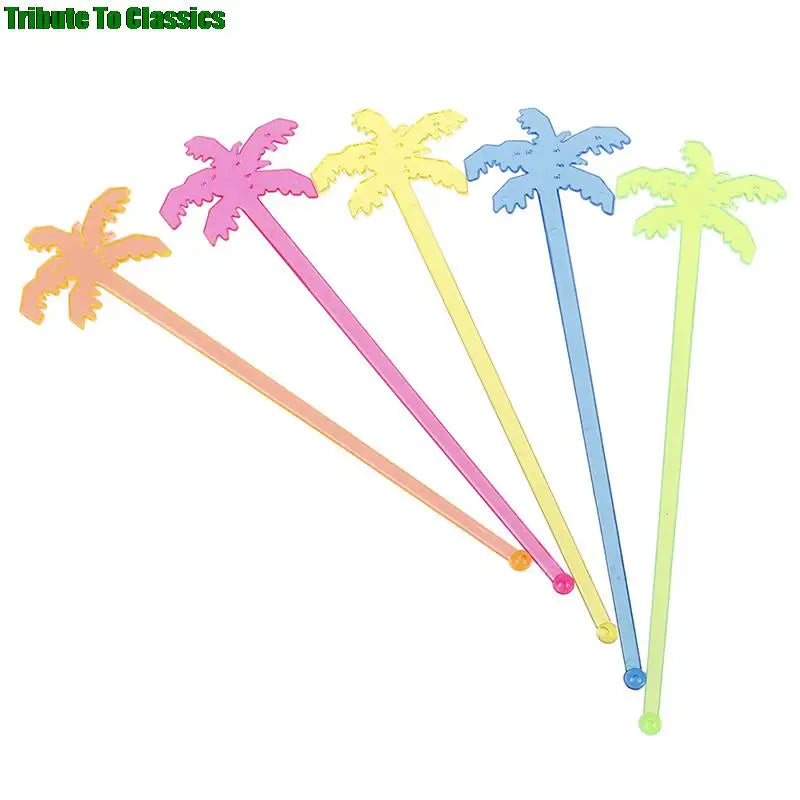 50/100pcs plastica Night-club Drink/wine Decor albero di cocco Cocktail Swizzle Sticks Drink agitatore Coffee Muddler Puddler vendita calda
