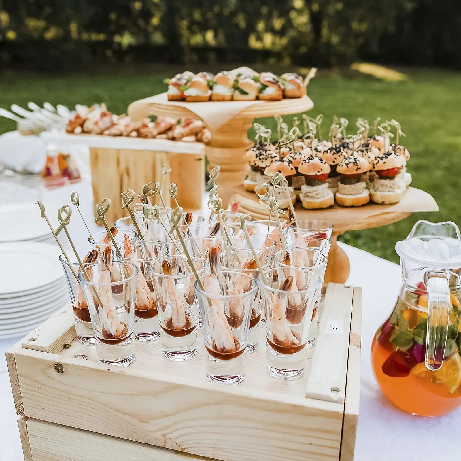 Spiedini stuzzicadenti da cocktail lunghi in bambù di alta qualità da 100 pezzi, adatti per antipasti, spiedini di frutta, panini, bevande, hamburger