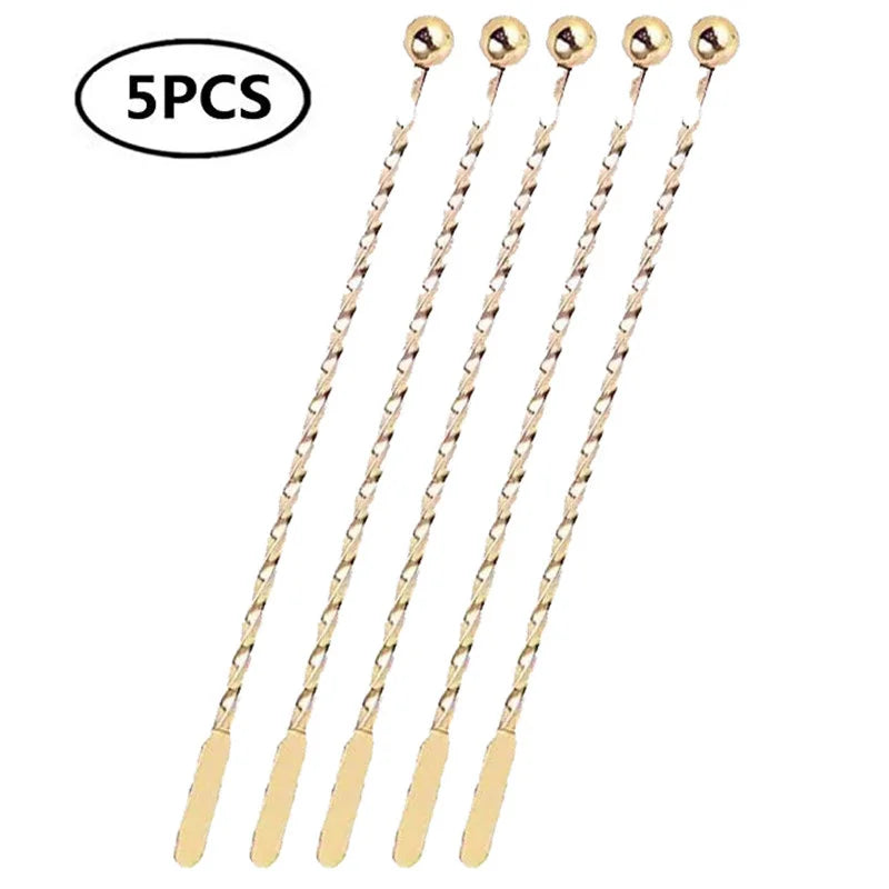 Acciaio inossidabile Cocktail Drink Mixer Bar Agitazione Bastoncini di miscelazione Puddler Muddler Mestolo Agitatore Swizzle Sticks Accessori bar