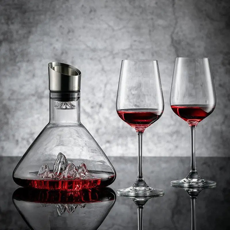 1500ML Iceberg Whisky Decanter per vino Fatto a mano in cristallo senza piombo Versatore per vino Caraffa Dispenser per vino addensato Accessori per bar