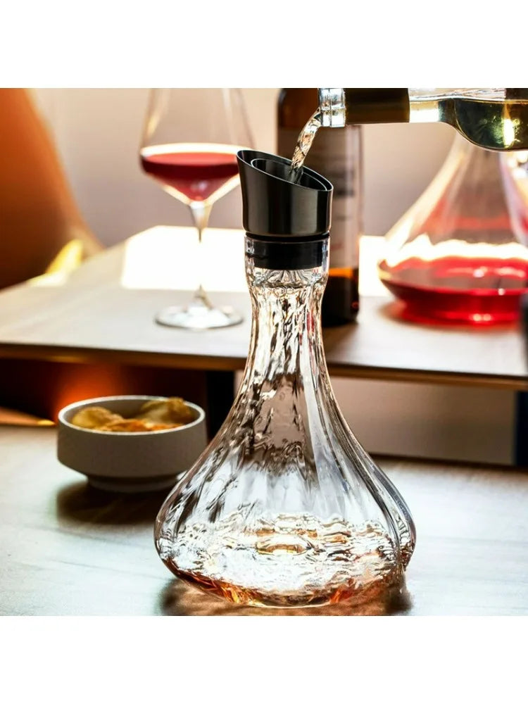 Decanter per vino in vetro di cristallo di lusso in stile europeo con manico per vino rosso Accessori per bere eleganti articoli da bar per la casa