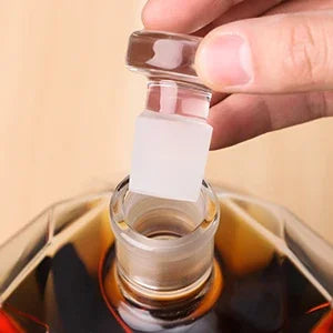 Bottiglia di vino con diamante in vetro con decanter per whisky da 1000 ml con supporto in legno Tappo ermetico Adatto a tutti i tipi di alcol Regalo