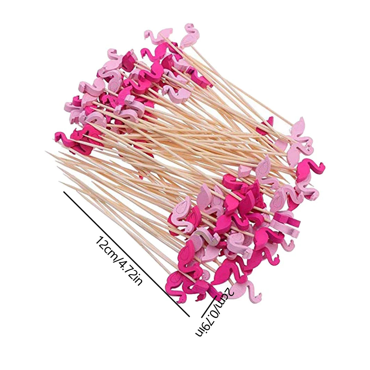 100 bastoncini da Cocktail spiedini di bambù scelte di frutta per Cocktail antipasti frutta dessert forniture per feste spiedini di frutta-fenicottero