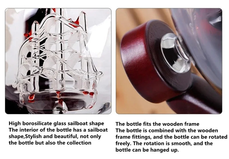 NANCIHUI Decanter a globo Bottiglia di vino in vetro di cristallo Set di bicchieri da vino Bicchieri da whisky Dispenser da bar Accessori da cucina Bicchieri