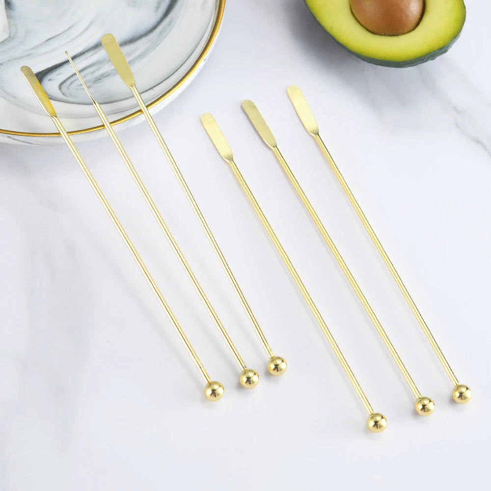 Plettri da cocktail in acciaio inossidabile 304 argento Strumenti da bar Bastoncini per agitare bevande Decorazione Bastoncini di frutta riutilizzabili Plettri da cocktail