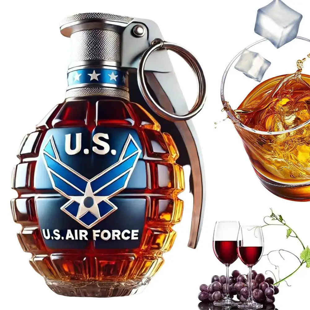 Bottiglia di decanter per whisky a forma di granata in vetro borosilicato alto con sughero ermetico, articoli da bar durevoli per la casa per scotch/vino/liquore