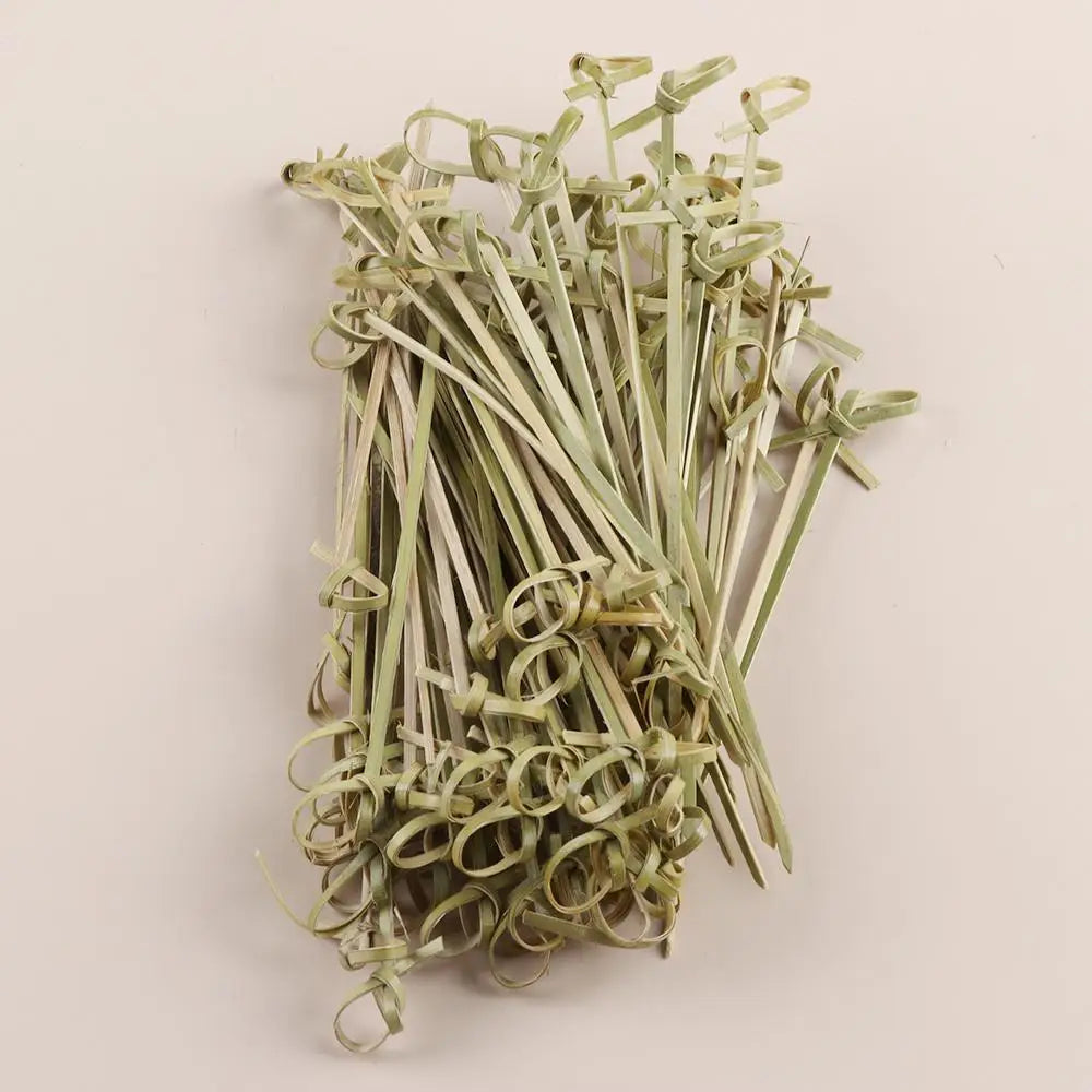 100 pezzi di bambù usa e getta Knot Stick spiedini Cocktail Picks forchette di frutta Barbeque Party Decoration Bar Tool