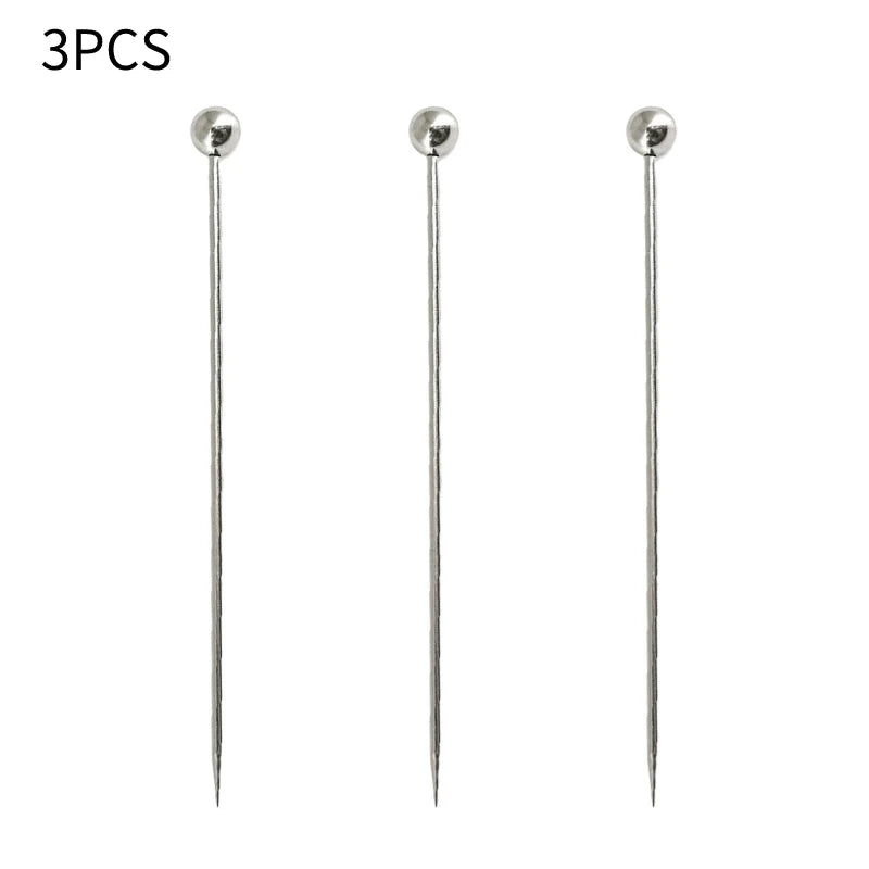 3 pezzi in acciaio inossidabile cocktail vino aghi plettri bastone riutilizzabili spiedini da cocktail in metallo olive antipasti bar festa di Natale