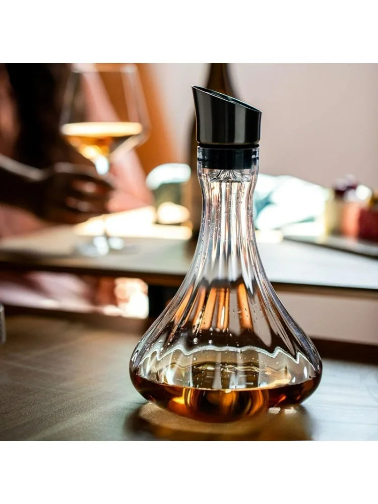 Decanter per vino in vetro di cristallo di lusso in stile europeo con manico per vino rosso Accessori per bere eleganti articoli da bar per la casa