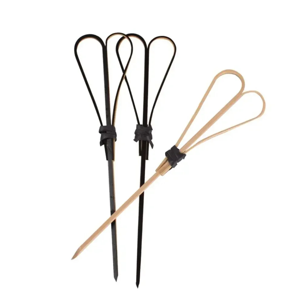 100 pezzi Barbeque Bar Tool Kitchen & Bar Cocktail Picks Bamboo Knot spiedini Fruit Forks Stick