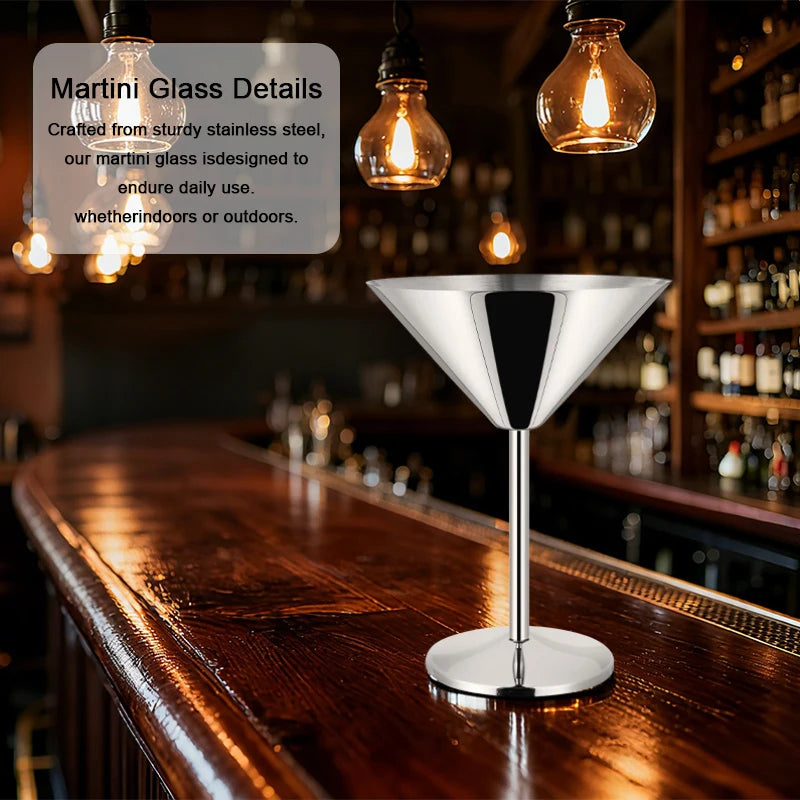 6 pezzi eleganti bicchieri da vino Martell 200 ml infrangibili in metallo acciaio inossidabile cocktail martell bicchieri da vino per feste bar matrimoni