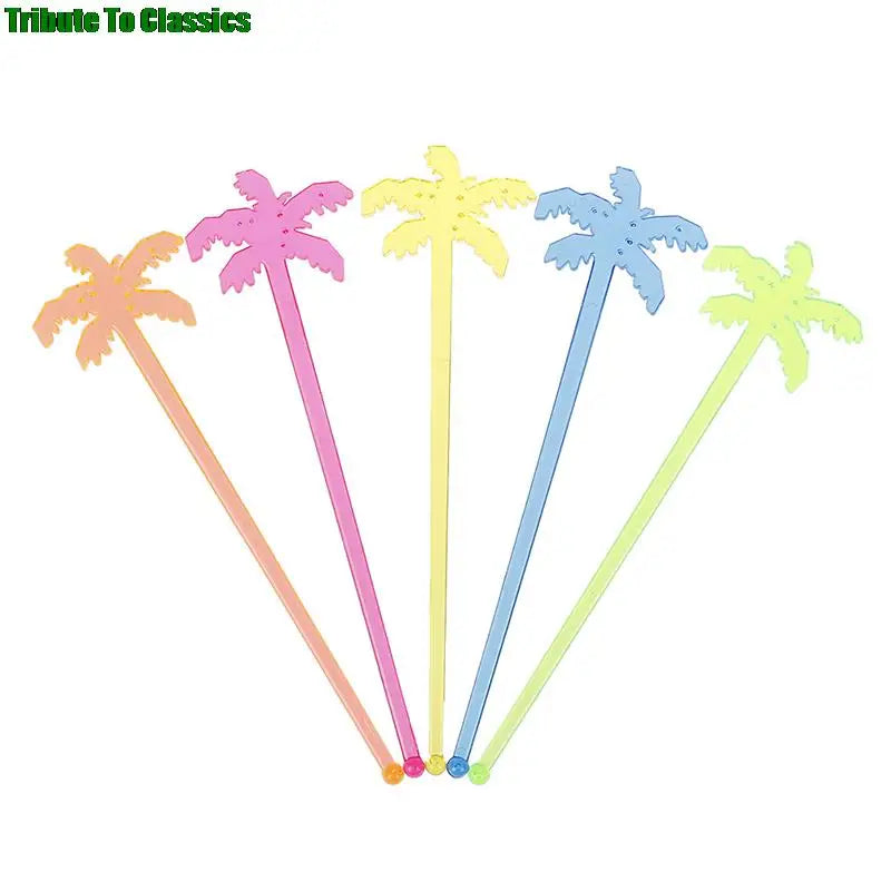 50/100pcs plastica Night-club Drink/wine Decor albero di cocco Cocktail Swizzle Sticks Drink agitatore Coffee Muddler Puddler vendita calda