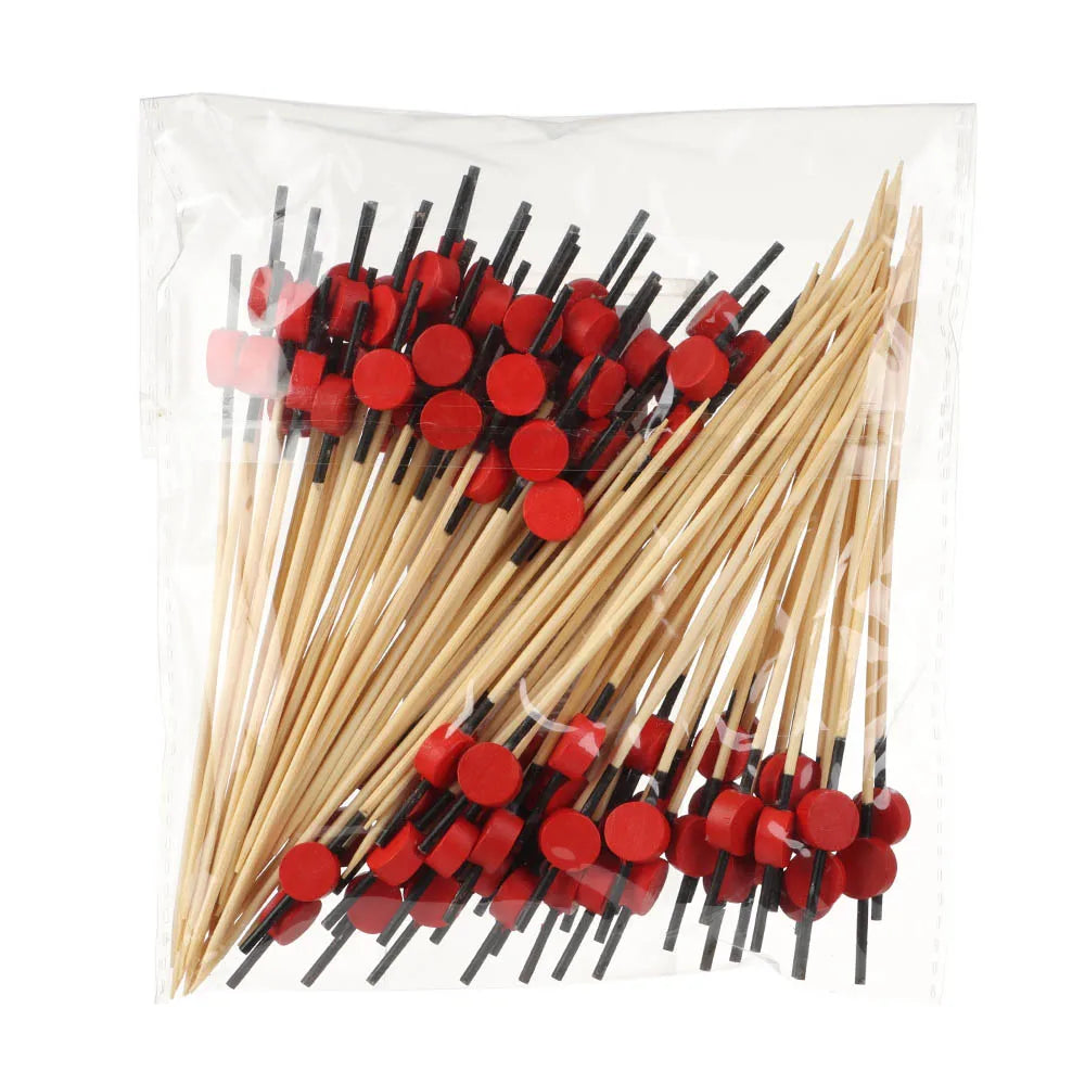 100 pezzi Barbeque Bar Tool Kitchen & Bar Cocktail Picks Bamboo Knot spiedini Fruit Forks Stick