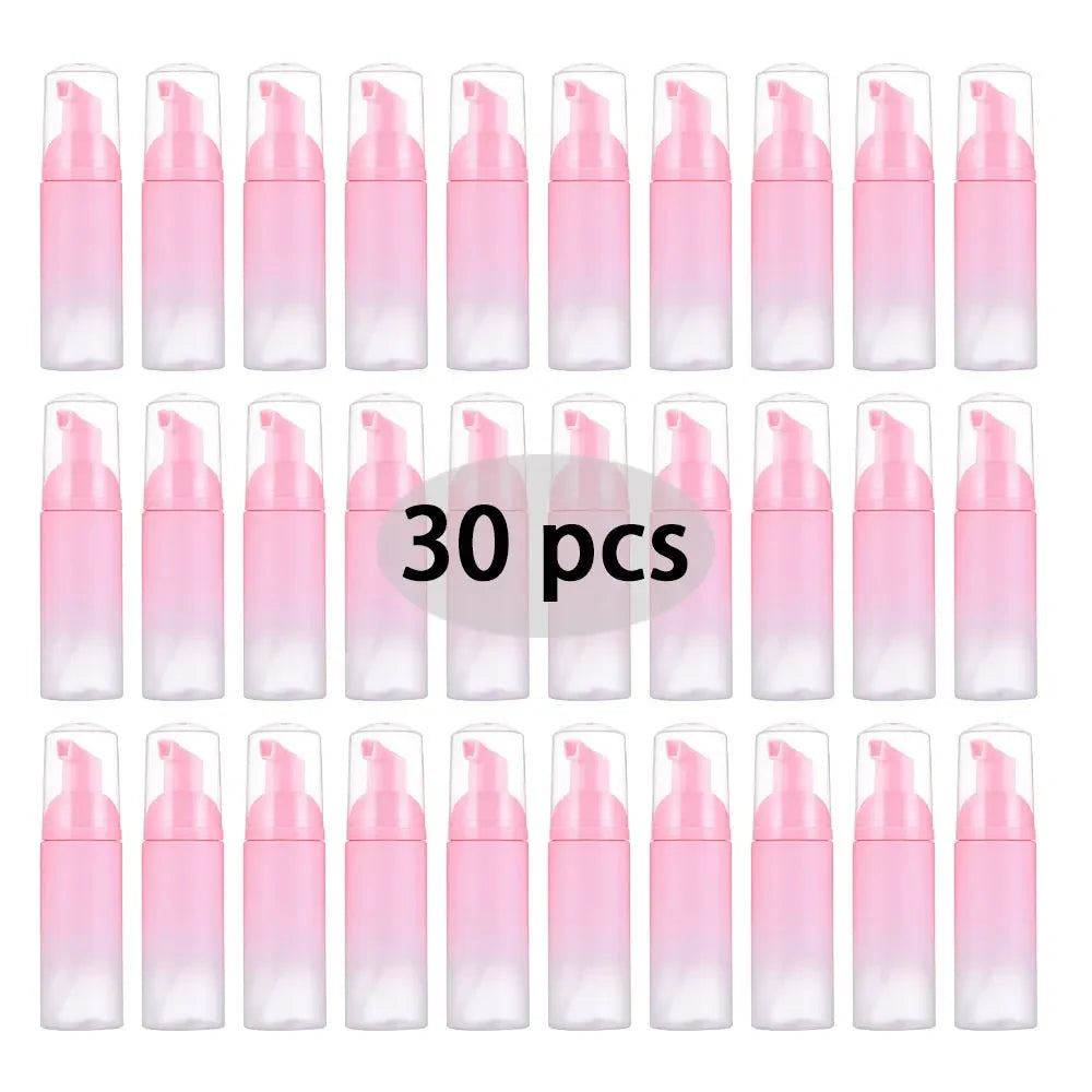 30 pz 2 oz/60 ml riutilizzabile pompa di schiuma da viaggio bottiglia shampoo per ciglia per disinfettante per le mani mousse bottiglia dispenser strumenti per la cura della pelle