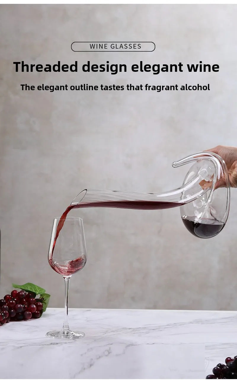 Decanter in vetro a forma di serpente soffiato artificiale Separatore di vino Articoli da bar Dispenser di vino per uso domestico Set di vino decanter per anziani da 1000 ml