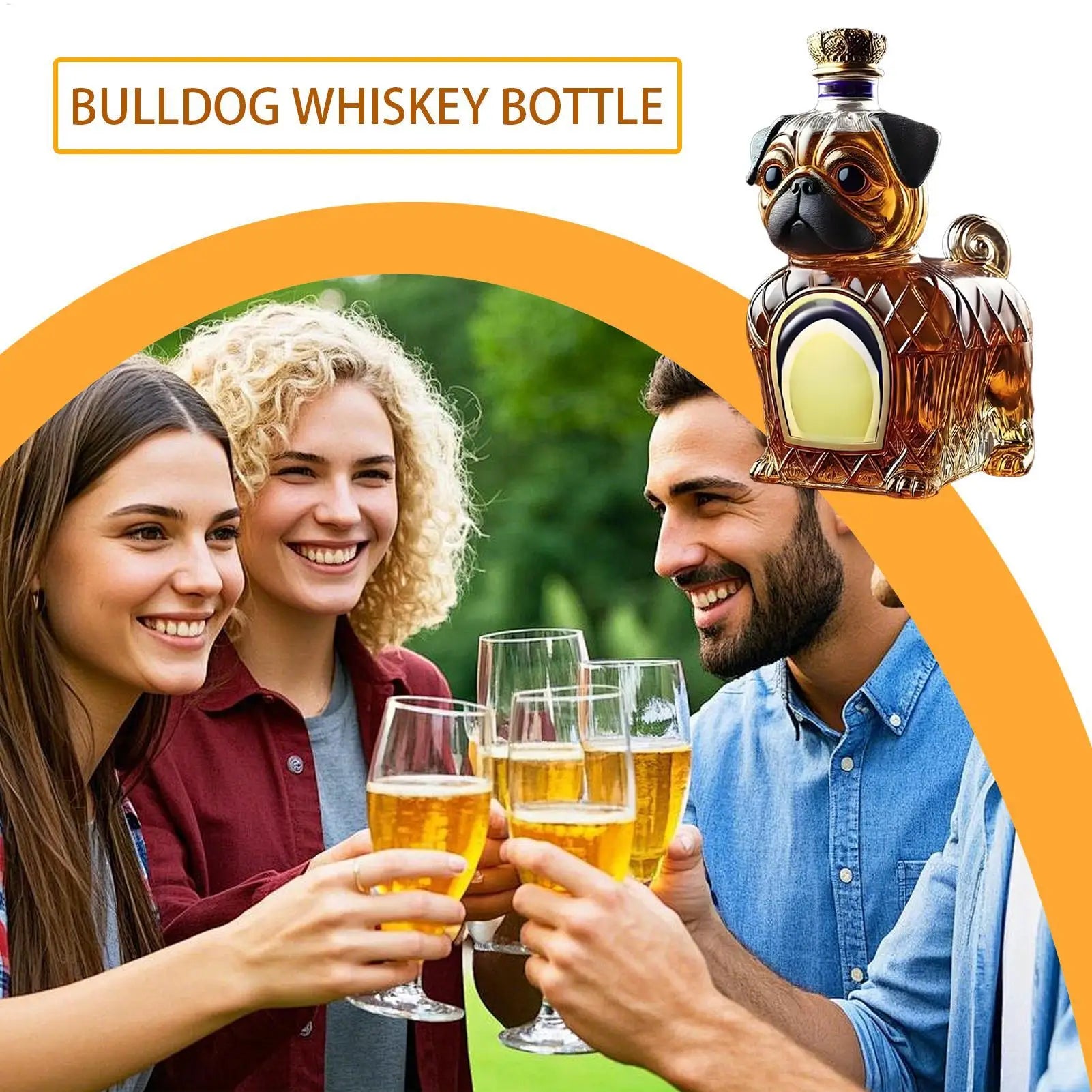 Decanter per animali creativo da 300 ml Bottiglia di liquore in vetro realistico Ispirato a Bulldog Whisky Vino Brandy Scotchs Bourbon Vodka Decanter