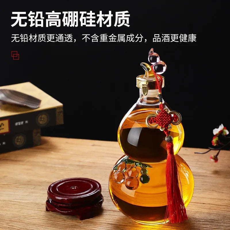 Bottiglia di vino con zucca creativa per uso domestico con decanter in vetro borosilicato trasparente di grande capacità da 500/3000 ml