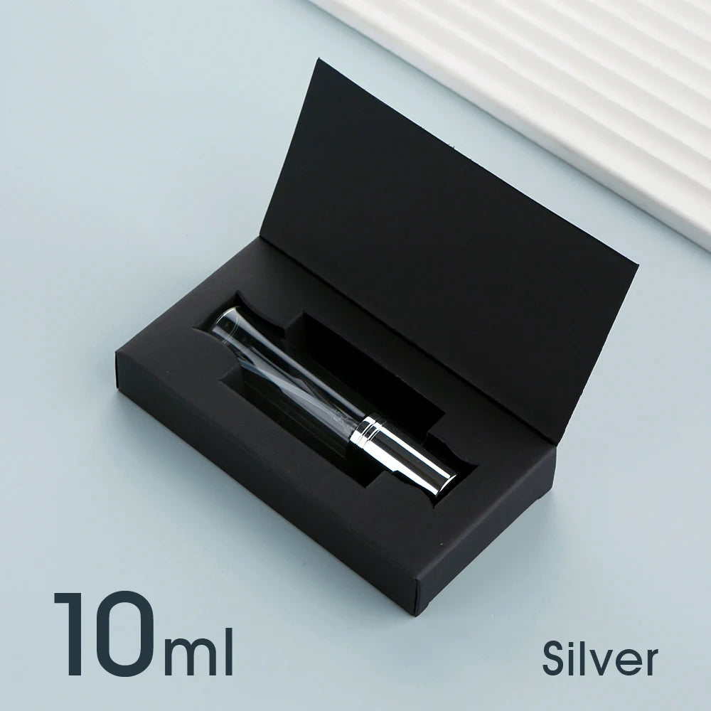 Flacone spray per profumo da 50 pezzi 5ml 10ml con confezione Flacone spray riutilizzabile per profumo sprinkler mini flaconi spray in alluminio