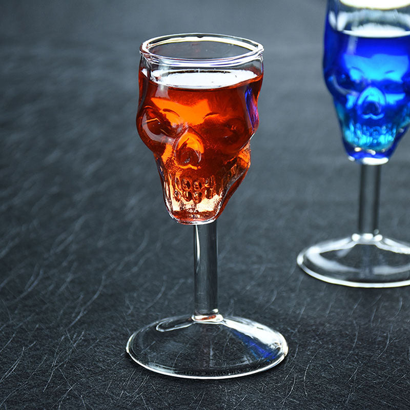 Birra trasparente tazza di vino bottiglia di vetro tazza di teschio vino rosso accessori da cucina sobri bicchieri da Cocktail alti decorazione da Bar