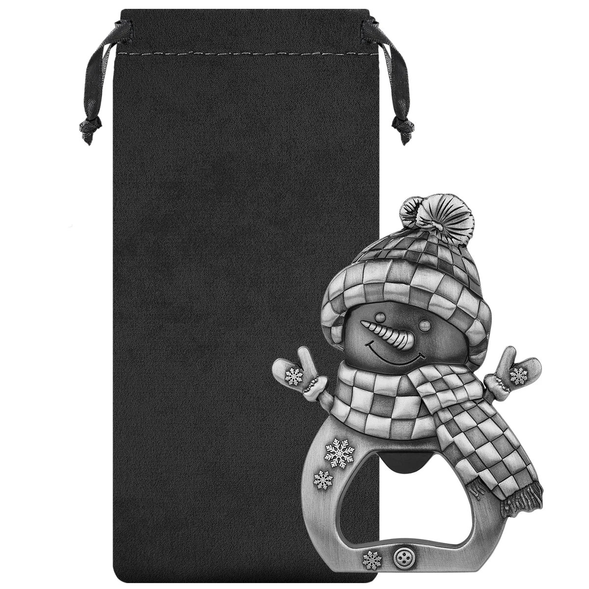 Apribottiglie da birra in metallo a forma di pupazzo di neve adorabile. Piccolo regalo di Natale creativo, cucina, bar, decorazione per feste, apribottiglie